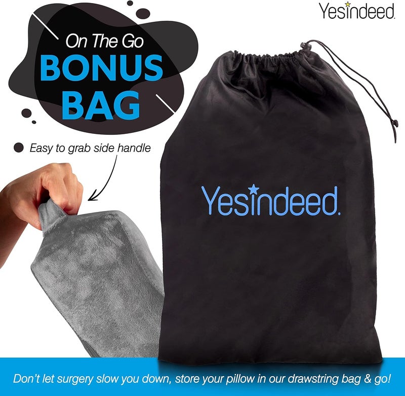 YESINDEED وسادة رفع المؤخرة البرازيلية + دعم الظهر – مجموعة وسائد فوم معتمدة من الدكتور مع حقيبة حمل، وسادة مريحة وثابتة للتعافي بعد الجراحة، خفيفة الوزن وقابلة للنقل، رمادي - Image 4